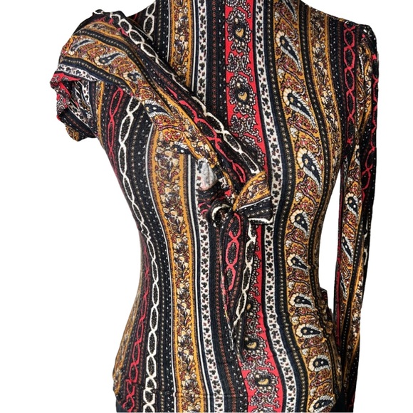 Free people Paisley  Turtle Neck Top XS - Picture 4 of 5